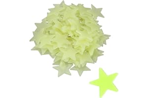 Niuhong 100 Pcs Decalcomanie Parete Fluorescenti Decorazione Adesiva Stella 3D Soffitto Decalcomanie Da Muro Stella Camera Da Letto Adesivo Stelle Luminose Adesivo Interruttore Della Luce (giallo)
