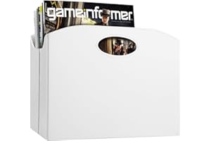 PRETIDY PU Leathe Magazine Rack Floor Foldable Magazine Basket Magazine Holder with handle Newspaper Book Storage Basket Document File Holder,File Folder Organizer for Home or Office