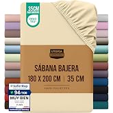 Utopia Bedding Fitted Sheet 180x200 - Beige | Oeko Tex Certified - Brushed Polyester Microfiber - 35cm Deep Pocket