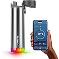 Hidrate Spark PRO Smart Water Bottle - Tracks Water Intake & Glows to Remind You to Stay Hydrated, Chug, 621 ml, Stainless Steel