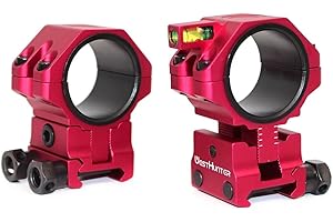 WestHunter Optics Picatinny Anelli di Precisione per Cannocchiali da 34 mm, Montaggio Regolabile Altezza con Livella a Bolla, Adattatore da 30 mm e 25,4 mm | Altezza Centrale da 34 mm a 40 mm