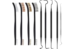 JESUSTREE Mini Cepillos de Alambre Limpieza Kit, 9 Pcs Cepillo de Acero Nailon Cepillo de Latón de Doble y Púas de Metal Ploymer para Eliminación de óxido, a Raspar la Suciedad