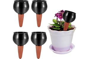 Miawtro 4 Stück Bewässerungskugeln,80ml Wasserspender Pflanzen,Gießball zur Automatische Pflanzen Bewässerung,Tonkegel Bewässerung,Geeignet Pflanzenbewässerung Indoor und Gartenpflanzen