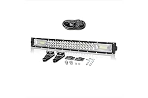 WELLIT 32 pollici Barra luminosa a Led Fuoristrada Auto 12v 24v Tripla Fila 7D 405W con Cablaggio,Faro da Lavoro Led, Fari Faretto Led per Trattore Camion ATV SUV (32 pollici 405w +cablaggio)