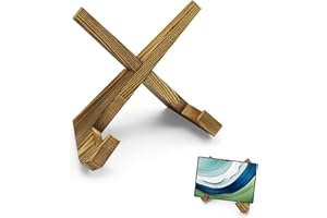 DIYCUT Porta Piatti da Esposizione, Espositore Porta Piatti di legno, Supporto per Piatti per Stand Multifunzione, Pratico e Bello per Esporre Ricette, Libri, Cornici per Foto e Altri Oggetti