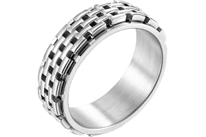 KnBoB 8 mm titan herr spinner ring ihålig bred smycke ringar fidget