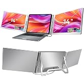 Ultrax 14" İkili Taşınabilir Monit&ouml;r, &Ccedil;oklu Ekran 1200p Notebook Monit&ouml;r, Tek Kablo