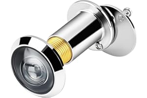 CVMGO Chrome Door Viewer Peephole 200° Wide Angle Silver Door Spy Hole for 35-55mm Front Doors Real Glass Lens for Clear View Security Peephole with Cover for Privacy Protection