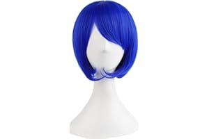MapofBeauty 30cm/ 12 Pouce Court Droit Femmes Droit Perruques (Marine Bleu)