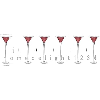 Homedelight 6 X 60cm Martini Glass Vase Table Centrepiece Wedding