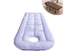 LXJDDLD Lash Bed Cushion Cover,Non-Slip Spa Bed Padding,Massage Table Pad,Round Head Massage Table Mattress Topper with Breathing Holes,for Tattoo Table Beauty Salon Bed,White,R 60x190cm