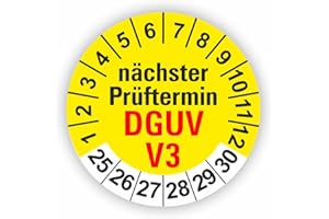 ‎FASSBENDER-DRUCK PRÜFPLAKETTEN Fassbender-Druck PRÜFPLAKETTEN - Hochwertige Prüfetiketten DGUV V3 Prüfung Ø 20mm - Selbstklebende PVC-Folie - Wartungsetiketten für Prüfung - Prüfplakette für Prüfungsnachweis (90 Stück)