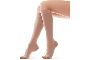 TOROS GROUP MANUFACTURE Genouillères de compression/compression unisexe 23-32 mmHg avec bout ouvert (2 classes médicales)