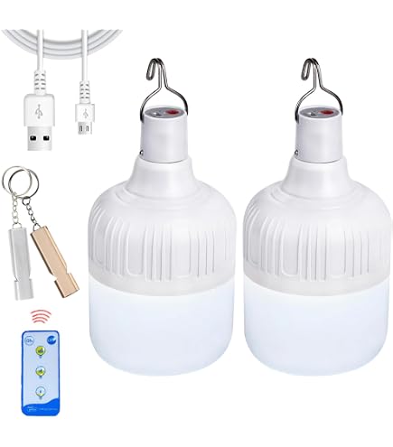 Notfall LED Glühbirne – Wiederaufladbar, 2 Helligkeitsstufen, Mit USB, Für Camping & Zuhause