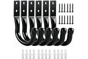 DAZUOQIYUN 6 stycken väggkrokar garagetskrokar, stegkrokar, väggkrokar, vägghängare, anordningskrok, arrangör för cykel, slan