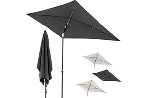 Doppler Sonnenschirm für den Garten Rethink 180x120cm in Dunkelgrau - Rechteckiger Sonnenschirm für Balkon & Terrasse - Nachhaltiger Schirm - Kippbarer Balkonsonnenschirm mit Handöffner und Hülle