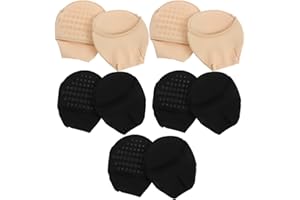 EXCEART 5er Set Damen Zehenstrümpfe Unsichtbare No Show Sohlen Socken Hautfarben und Schwarz Flache Halbsocken für Ballerinas und Sneakers Bequeme Futterale Strümpfe