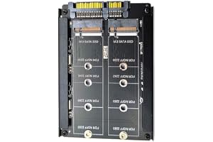 CHENYANG CY M.2 SATA SSD to 2.5inch SATA Adapter,Dual NGFF B+M Key M.2 SSD JOBD Raid0 Span Bridge Combo HDD Disk Drive Enclosure