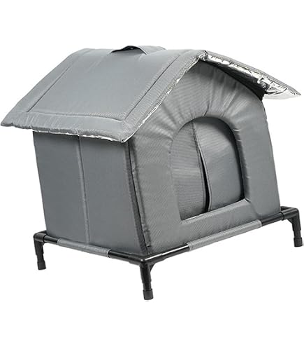 Niche Extérieure Pour Chat - Abri Résistant Intempéries Hiver/Été - Confortable Pour Chats Errants Et Domestiques - Taille S/M - 14