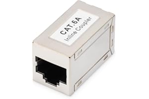 DIGITUS CAT 6A łącznik modułowy - 2x gniazdo RJ45 - ekranowany - 10 Gbit/s - złącze kabla sieciowego kabel Ethernet kabel krosowy kabel LAN - srebrny