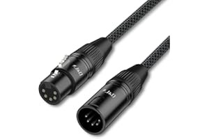 J&D 5 Pin XLR DMX Cable - Male to Female DMX 512 Turnaround Stage Light Cable