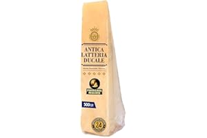 Parmigiano Reggiano Dop 24 mesi da Allevamento e Agricoltura Sostenibili - Premiata Produzione Artigianale dal 1949 - Formaggio Naturalmente Privo di Lattosio ANTICA LATTERIA DUCALE (500g - 1pz)