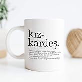 Hediyesepeti Kız Kardeş Kelime Anlamlı Baskılı Kupa Bardak Kahve Bardağı Kız Kardeşe &Ouml;zel Tasarım Hediye 107226