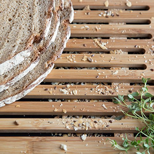 Levivo Brotschneidebrett aus Bambus mit Krümelfach in 3 Farben, schwarz - 4