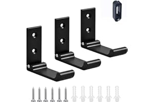 XPOOS 3 Pcs Foldable Wall Hook, Invisible Folding Aluminum Alloy Wall Mount Headphones Holder, Creative Clothes Hanger for Kitchen Bathroom Bedroom (Black)
