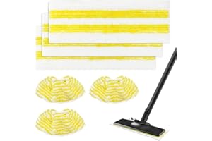 XZMCAT 6 paños de microfibra de repuesto compatibles para limpiadores de vapor Kärcher SC 1 SC 2 SC 3 SC 4 SC 5 EasyFix accesorios – 3 paños de suelo + 3 fundas de boquilla de mano, lavables y reutilizables