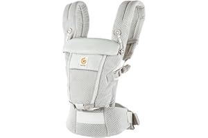 Ergobaby Mochila Portabebé ergonómica Adapt Malla SoftFlex, para recién nacidos, 3 posiciones de transporte, Pearl Grey (BCASFMGRY)