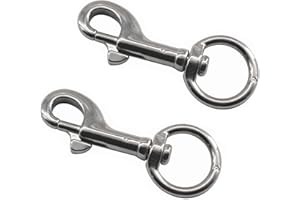 ZERNIPLE （2 Pieces) 98mm Swivel Eye Snap Hooks 316 Stainless Steel Marine Grade Single Ended Trigger Chain Clip for Dog Leash,Key Chain,Boat Ropes and Cages