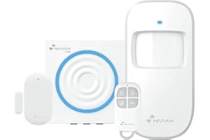 Nivian-Sistema de Alarma para Casa y Negocios Sin Cuotas Mensuales | Kit de Alarma WiFi con Control Remoto a través de App Tuya | Función SOS | Fácil Instalación Sin Cables