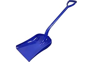 Faithfull FAIPLSHOVEL Blue Plastic Shovel, Lightweight & Strong with Polypropylene Coated Steel Shaft – Blade Size 390mm x 315mm, Total Length 1020mm