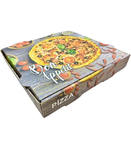 karton-billiger Pizzakarton pizzadoos Calzone Pizzabox | 9 maten! | 100 stuks incl. verpakkingslicentie (24x24x4 cm