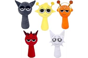 RDCIRP Jouet Sprunki en Peluche, Poupée Mignonne de l'anime Wenda, Jeu d'horreur de Dessin animé Doux, Oreiller for Les Fans, Garçons, Filles, Adultes, Cadeaux (5PCS)
