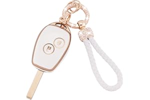 ‎KOAUDB Koaudb Autoschlüssel Hülle Cover Passt für Clio Kangoo Megane Laguna Modus Dacia Twingo Kangoo 2 Tasten Schlüsseletui TPU Schlüsselhülle mit Schlüsselanhänger (Rnl-2R)