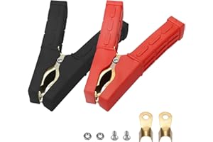 EEEKit Car Battery Alligator Clips Set, 2PCS 500A Heavy Duty Pure Copper Crocodile Clamp for Jumper Cables Boost for Vehicle Accessory