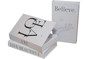 SOULLION Deko Bücher 3er Set – Stilvolle Buchbox mit Aufbewahrung für moderne Inneneinrichtung | Ästhetisches Design | Stapelbar & Robust