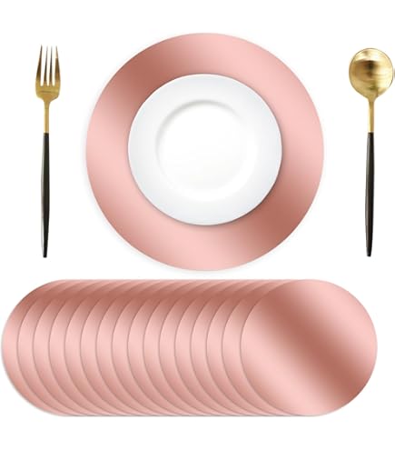 Set Di 8 Tovagliette Americane In Vinile Con Dettagli Oro Metallizzato – 30,5x45,7 Cm, Lavabili
