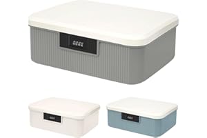 Bcuuozeeing Contenitore per medicinali a 2 strati, 26 x 22 x 12 cm, scatola con chiusura a combinazione, contenitore per medicinali, caramelle, oggetti di valore