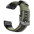 YOOSIDE Nylon Watch Strap for Garmin Fenix 8 51mm/ Instinct 2X / epix Pro 51mm / Enduro 3, Quick Fit 26mm Woven Nylon Durable Sweat-proof Wrist Band for Fenix 7X/6X/5X, Tactix 7 Pro