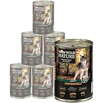 Dehner Wild Nature Hundefutter Unterholz, Nassfutter getreidefrei /  zuckerfrei, fr ausgewachsene Hunde, Rind / Wildschwein / Lamm, 6 x 400 g  Dose (2.4 kg) : Amazon.de: Haustier