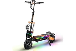 TIGUOWISH Puissante Trotinette Electrique Adulte Scooter, Electrique Double Moteurs 11in Pneus Hors Route 60V 38Ah Batterie au Lithium Haute Capacité Autonomie de 120 km Charge 200kg
