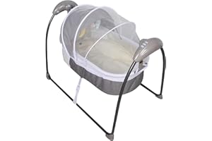 WANWANPER Elektrische Babywiege Babybett Schaukel, Baby Wiege, Automatische Babywippen und -schaukeln, Smart bluetooth, 30-Grad-Schaukel, 3 Stufen von Timing, bis zu 18kg, 92.00x60.00x72.00cm (Grau)