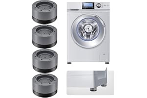 AUCKPURE Vibrationsdämpfer, Waschmaschine Fußpolster, Schwingungsdämpfer Waschmaschine, Waschmaschinenunterlage 4 Stück, Antivibrationsmatte, Gummi Fußpolster für Wachmachinen und Trockner