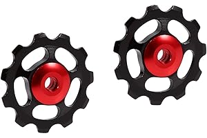TBEST 11T Jockey Roue Vélo Dérailleur Arrière Poulie, 2Pcs en Alliage d'aluminium 11T CNC VTT Route VTT Dérailleur Jockey Roues Dérailleur Poulie Guide Roulement