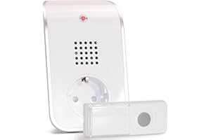 HEIDEMANN Funkklingel Set HX Curve - Erweiterbare Klingel mit Steckdosenanschluss - Funk Klingel - inkl. Sender & Empfänger - HX Türklingel -weiß