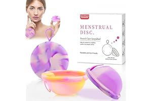 WUSANNA WUSANAN 2 PCS Menstruationsscheibe mit Aufbewahrungstasche, Menstruationstasse, Menstrual Disc aus 100% medizinischem Silikon für Aktive Frauen Sport,Schwimmen und Intimität.