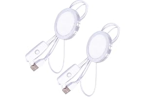 XiDeShop 2-pack högpresterande USB LED-puck för mångsidig belysning: Hållbar aluminium, anpassningsbart vitt ljus 6 000 K, för personlig och dekorativ användning i sovrum, kök och vardagsrum